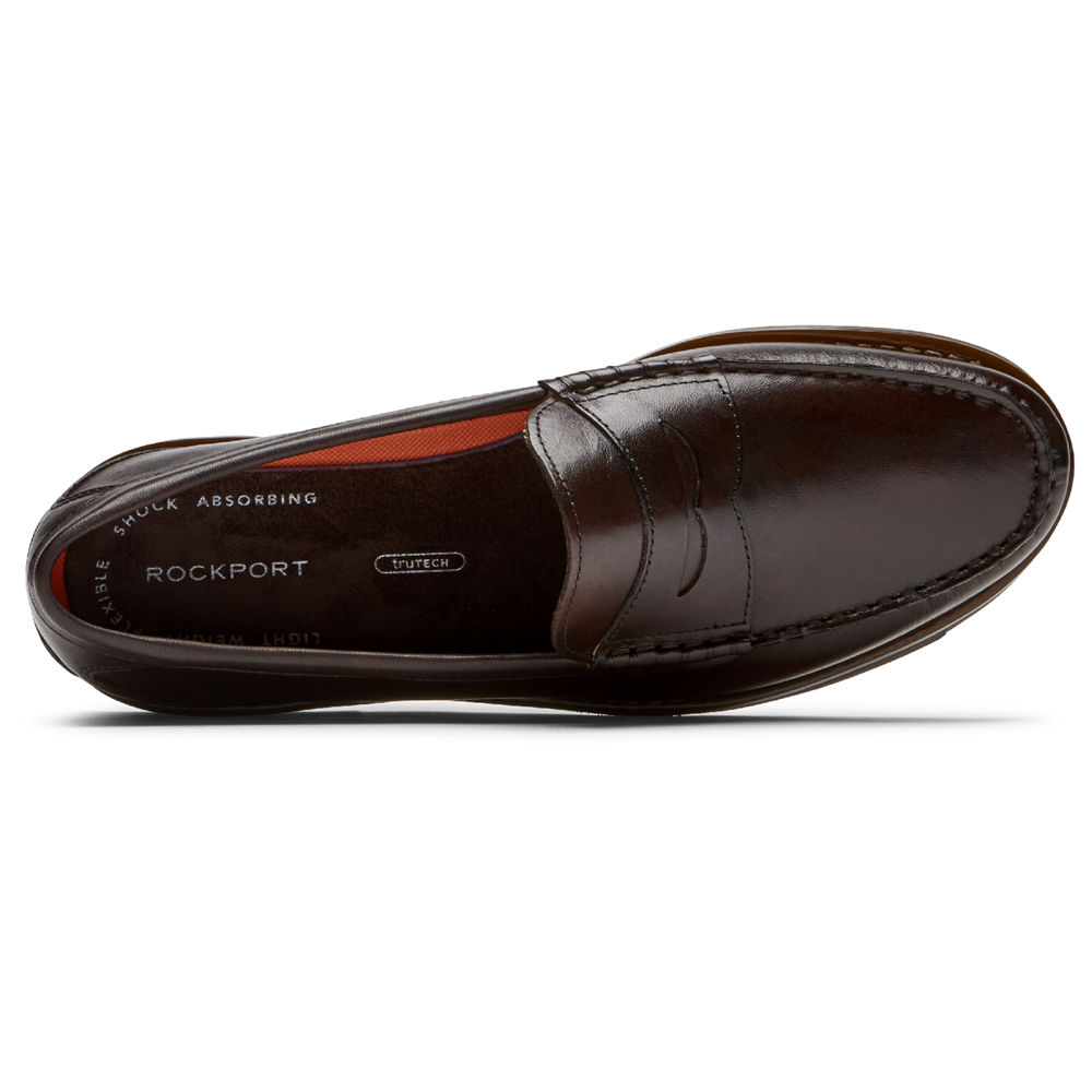 Rockport Mens Loafers Dark Brown - Modern Prep Penny - UK 819-IJBQGS